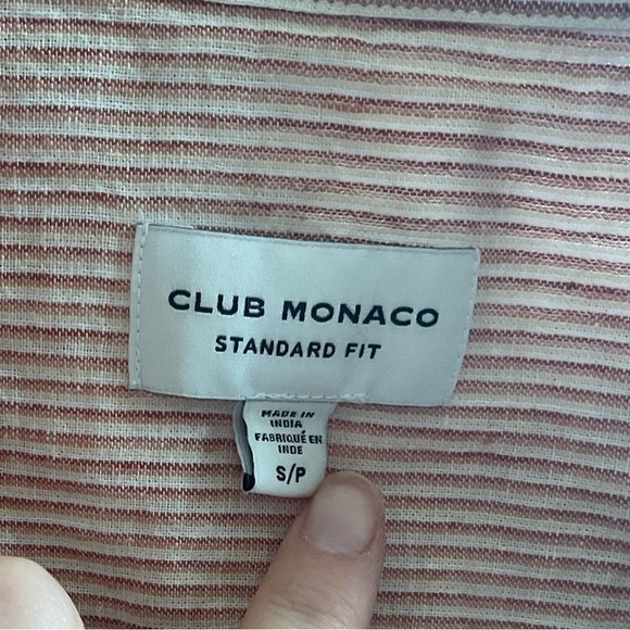 Club Monaco Striped Orange and White Button Down Top - Picture 7 of 8